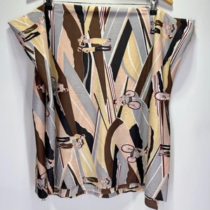 Vintage 70er Jahre Polyester Strickstoff — Retro Radfahrer & Paare Neuheit Druck - Bild 1 von 3