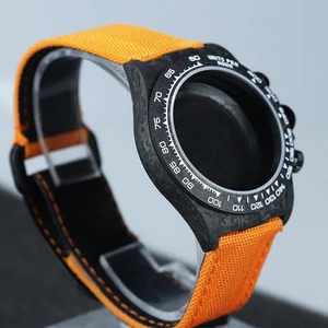 4130 Movement Carbon Fiber Case 38mm Carbon Fiber Bezel Sapphire - Picture 1 of 21