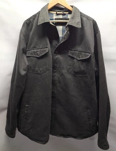Dakota Grizzly Jacket Men Canvas XXL Black Flannel Lined Snap Buttons Utility - Bild 1 von 14