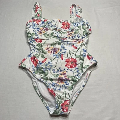 Women’s One Piece Bathing Suit Size Large Flower Pattern Multicolor - Image 1 of 4