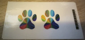 Bunter Aufkleber mit Pfotenabdruck - oval - Bild 1 von 1