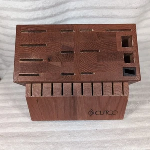 Cutco Ultimate Cherry Oak Solid Hardwood 24 Slot Knife Block Made In USA - Picture 1 of 9