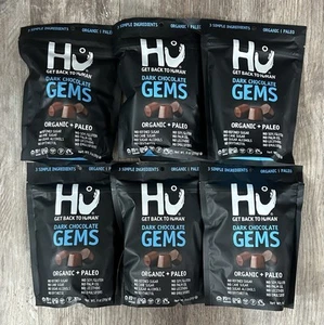 Hu Gems Dark Chocolate Snacking Baking 9 oz 100% Organic Vegan FREE (6 Packs) - Picture 1 of 6