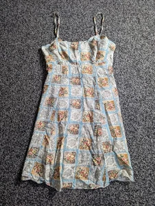 Miss Selfridge Mini Dress Size 12 Floral Geometric Cami Sundress - Picture 1 of 7