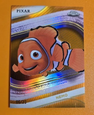 2025 Topps Chrome Disney Nemo Orange Refractor /25 - Image 1 of 2
