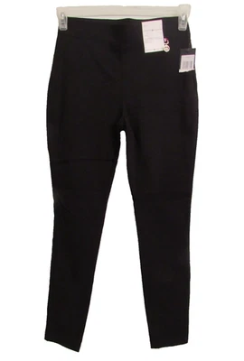 Leggings Tommy Hilfiger preta elástica slim fit perna cônica comprimento tornozelo pull-on - Imagem 1 de 4