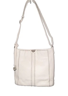 Brighton "Pretty Tough" 卵石纹皮革冬季白色铆钉钱包斜挎包 — 第 1/4 张图片