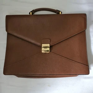 Lancel Leather Briefcase Attache Case Business Bag Made In France  - Picture 1 of 24