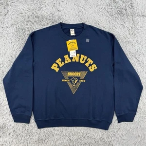 Uniqlo x Peanuts Sweatshirt Unisex M Blue NWT Charlie Brown Baseball Team Snoopy - Picture 1 of 12