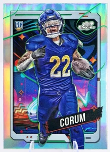 2024 Topps Chrome Cosmic BLAKE CORUM rifrattore RC #153 Rams - Foto 1 di 2