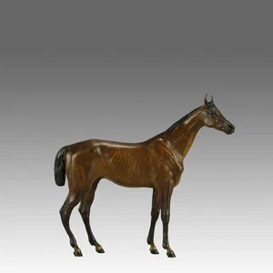 Anfang 20. Jahrhundert kaltbemalte Bronze "stehendes Pferd" von Franz Bergmann - Bild 1 von 11
