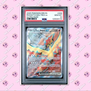 PSA 10 Team Rockets Moltres EX 208/182 Destined Rivals TCGKITTEN - Picture 1 of 3
