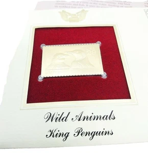 Estampilla postal Wild Animals King Penguins oro 22kt USPS 1992 - Imagen 1 de 3