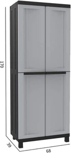 Werkzeugschrank Garage Gartenschrank Terry, Twist Black 2680, 68x39x170 cm - Bild 1 von 3