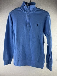 Polo Ralph Lauren Pullover Youth Medium 10-12 blau 1/4 Zip 100% Baumwolle Pulli - Bild 1 von 5