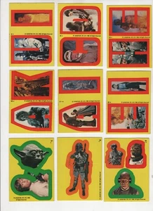 STAR WARS EMPIRE STRIKES BACK 1980 TOPPS SERIES 1 PARTIAL SET VINTAGE 9 STICKERS - Picture 1 of 2