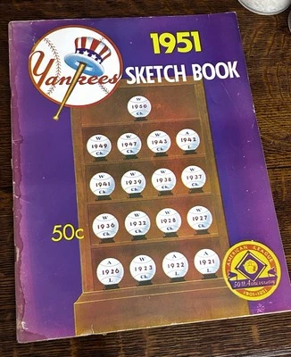1951 NEW YORK YANKEES SKETCH BOOK Nice Condition Inside! Two Owners! - Image 1 of 4