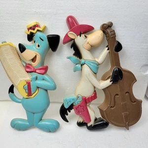 Vintage 1978 Huckleberry Hound Quickdraw McGraw Wanddekor Plaketten ideal für das Alter - Bild 1 von 9