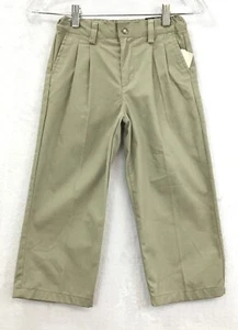 George Martin / Khaki Pleated Front Adjustable Waist Uniform Pants / Boys Size 5 - Picture 1 of 8
