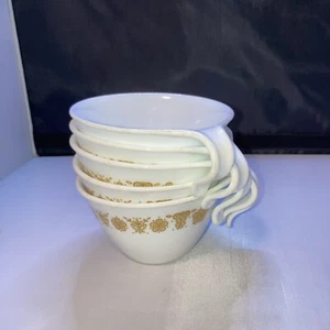 5er Set Corning Corelle Schmetterling Gold Haken Henkelbecher - Bild 1 von 5