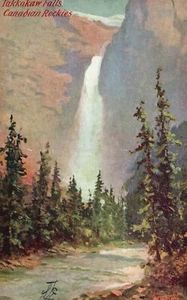 Takkakaw Falls Canadian Rockies Yoko Valley W.G. MacFarlai Vintage Postcard 1908 - Picture 1 of 2