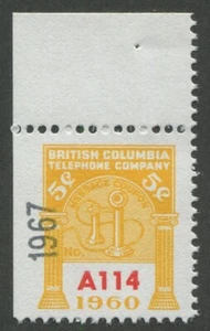 CANADA REVENUE BCT211 BRITISH COLUMBIA TELEPHONE FRANK - Picture 1 of 1