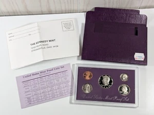 1989 Proof set CN-Clad Kennedy mezzo dollaro Washington - (OGP) 5 monete vintage - Foto 1 di 7