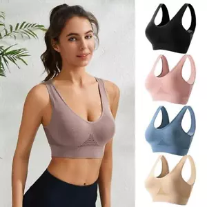 Women's Sports Bra Breathable Cool High-Impact Fitness Support Bras Wirefree Top - Picture 1 of 27