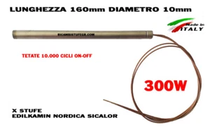 CANDELETTA STUFA PELLET 10 X157 - 300W EDILKAMIN-CADEL-NORDICA-SICALOR-DAL ZOTTO - Foto 1 di 1
