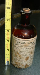 Botella Antigua Rio Chemical Co. Años 1890 ALETRIS CORDIAL "MADRES CORDIALES" con Corcho - Imagen 1 de 6
