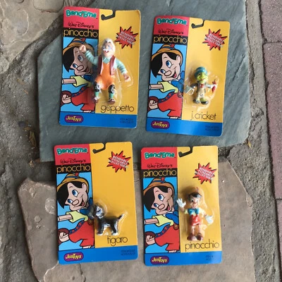Lot 4 New Just Toys Bend-Ems Pinocchio Cricket Geppetto Figaro Walt Disney VTG - Image 1 of 4