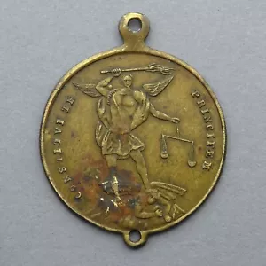 Französische antike religiöse Medaille. St. Michael, Michael Erzengel. Maria Einsiedeln - Bild 1 von 4