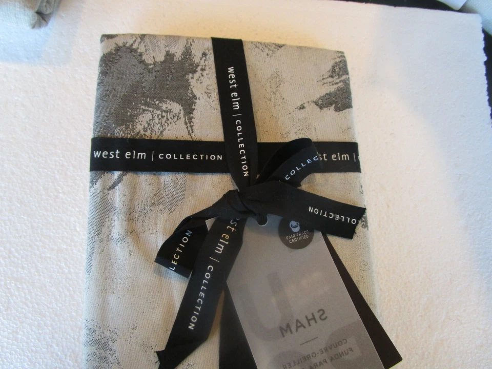 1 West Elm 400 TC Organic Abstract Jacquard Euro Sham new  - Image 1 of 1