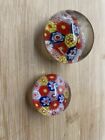 Pair of little cute Mille Fiore Paperweights