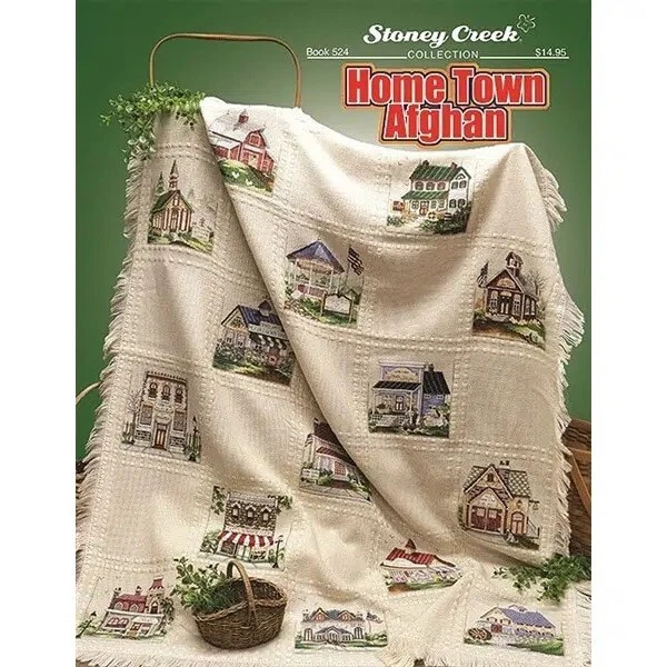 Stoney Creek Cross Stitch Pattern Booklet Throw HOME TOWN AFGHAN  15 Patterns - Image 1 of 1