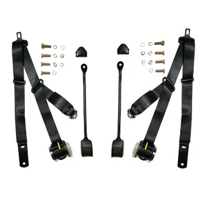 FRONT RETRACTABLE SEAT BELT KIT TO SUIT CHRYSER CHARGER COUPE VJ VK CL - SET OF - Picture 1 of 9
