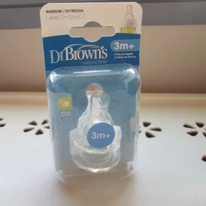 NEW Dr Brown's Natural Flow Options Standard Neck 3 M+ (2 teats) (ACC32acc102) - Picture 1 of 1