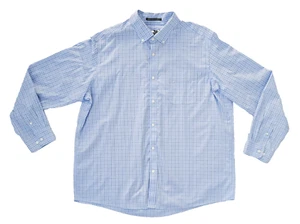 Eddie Bauer Wrinkle Resistant Relaxed Button-Up LS Men's Shirt Blue Black 2XL - Picture 1 of 8
