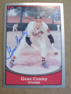 MLB - Pacific 1990 Baseball Card #79 - "Gene Conley" Autograph - EX/NRMT