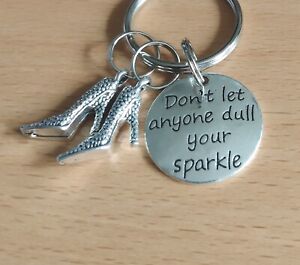 Wow 'Sparkly Shoes' Keyring Bagcharm useful 'don't dull your sparkle' gift🔑👠💫