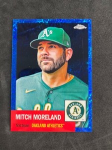 2022 Topps Chrome Platinum Anniversary Mitch Moreland Blue Mini Diamonds /199