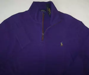 NWT Polo Ralph Lauren MORGAN PURPLE ESTATE RIB Half-Zip Sweater Men's XL PONY - Picture 1 of 5