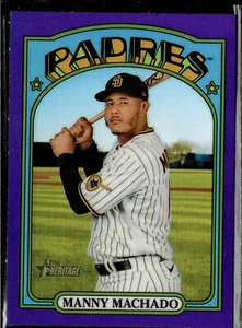 2021 Topps Heritage High Number Purple Refractor #566 Manny Machado - San Diego - Picture 1 of 1