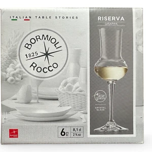 Bormioli Rocco Riserva Grappa Crystal Glasses Brandy Glass - 2.75oz Set of 6 - Picture 1 of 3