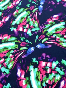 Butterfly Bursts Peachskin Shirting Fabric Impressionist Sketch By the Yard - Picture 1 of 2