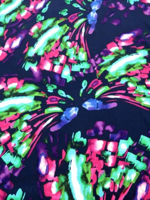 Butterfly Bursts Peachskin Shirting Fabric  Impressionist Sketch  By the Yard  - Image 1 of 2