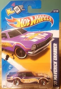Hot Wheels '71 Ford Maverick Grabber Purple With Redlines 1:64 HW Racing Logo  - Picture 1 of 11