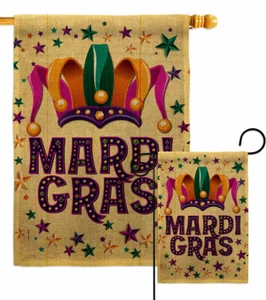 Celebración Mardi Gras Arpillera Jardín Bandera Primavera Decorativa Regalo Patio Estandarte - Imagen 1 de 19