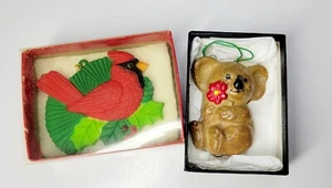 Hallmark And Toyshop Treasures Christmas Ornament Lot Koala & Cardinal - Picture 1 of 6