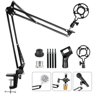 HAUEA Adjustable Desk Microphone Stand – Clamp Mount for Podcast/Streaming - Picture 1 of 9